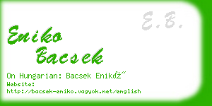 eniko bacsek business card